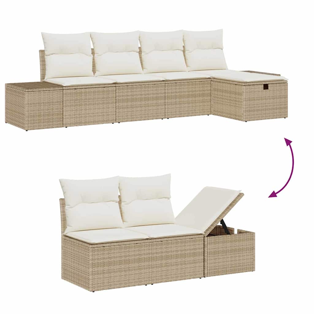 Bankstel met kussen 6 pcs poly rattan is nu te koop bij PeponiXL, paradijselijk wonen!