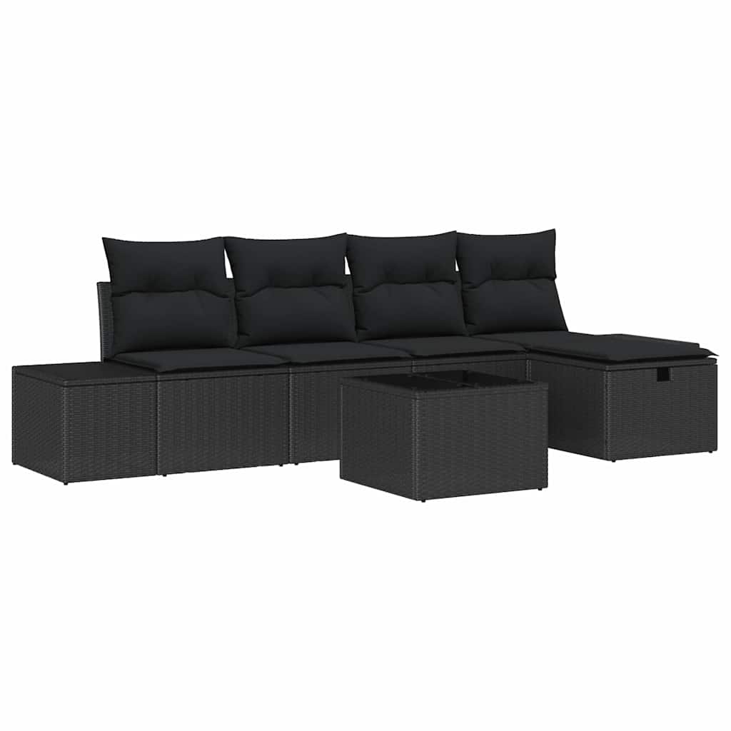 Bankstel met kussen 5 pcs poly rattan is nu te koop bij PeponiXL, paradijselijk wonen!