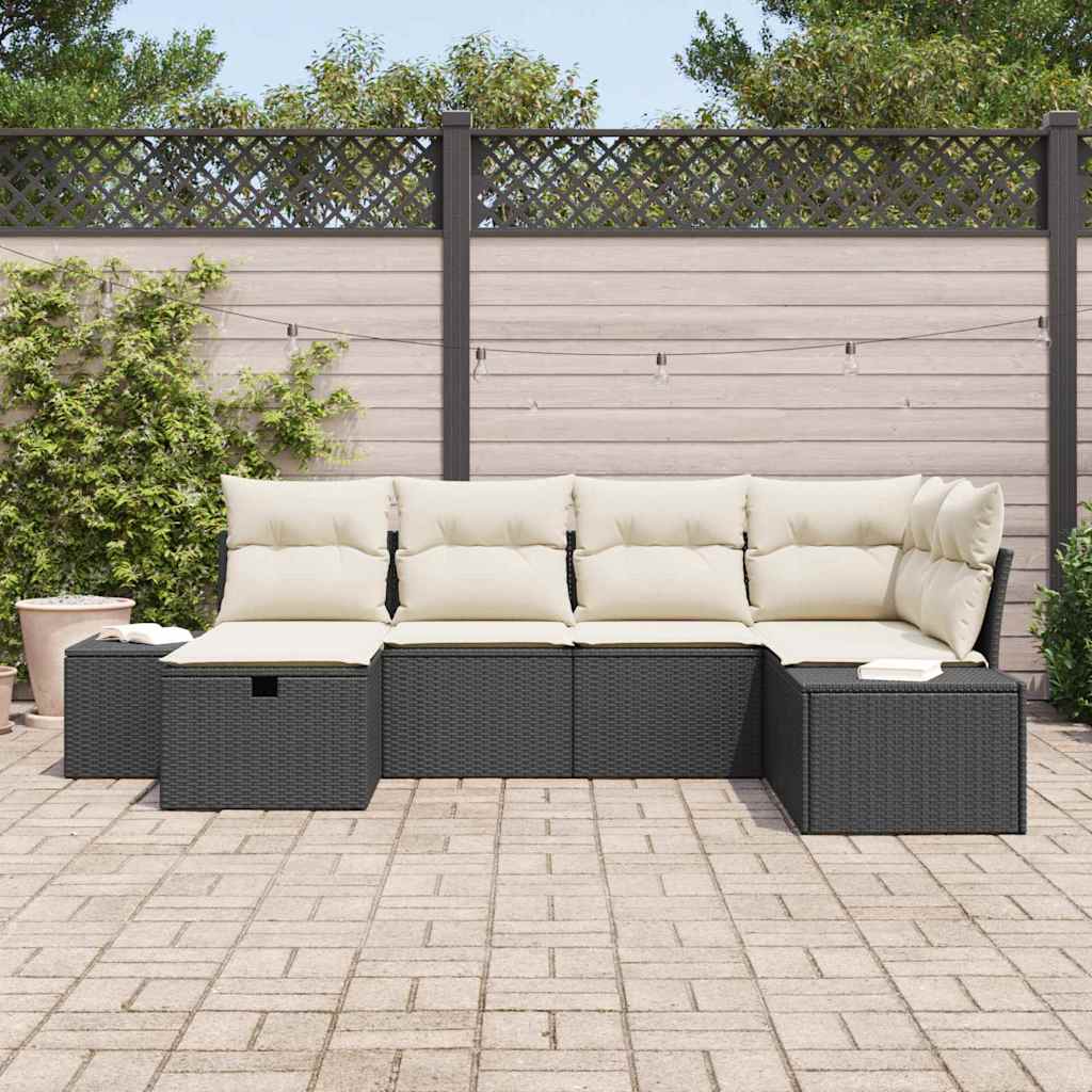 Bankstel met kussen 7 pcs poly rattan is nu te koop bij PeponiXL, paradijselijk wonen!
