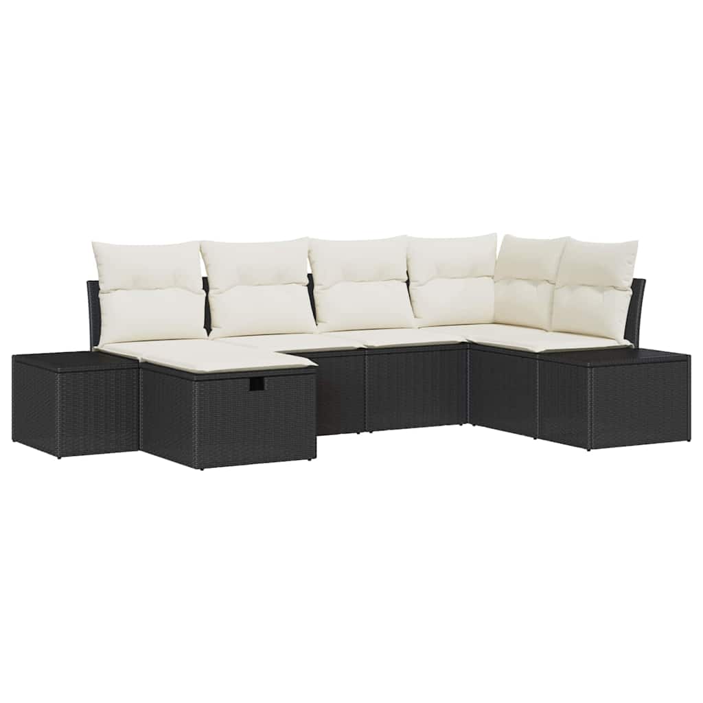Bankstel met kussen 7 pcs poly rattan is nu te koop bij PeponiXL, paradijselijk wonen!