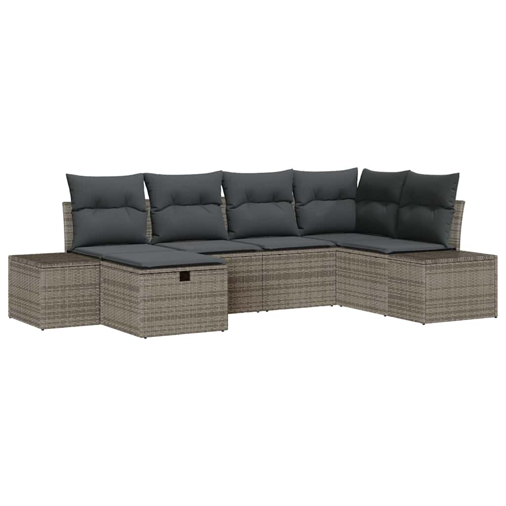 Bankstel met kussen 7 pcs poly rattan is nu te koop bij PeponiXL, paradijselijk wonen!