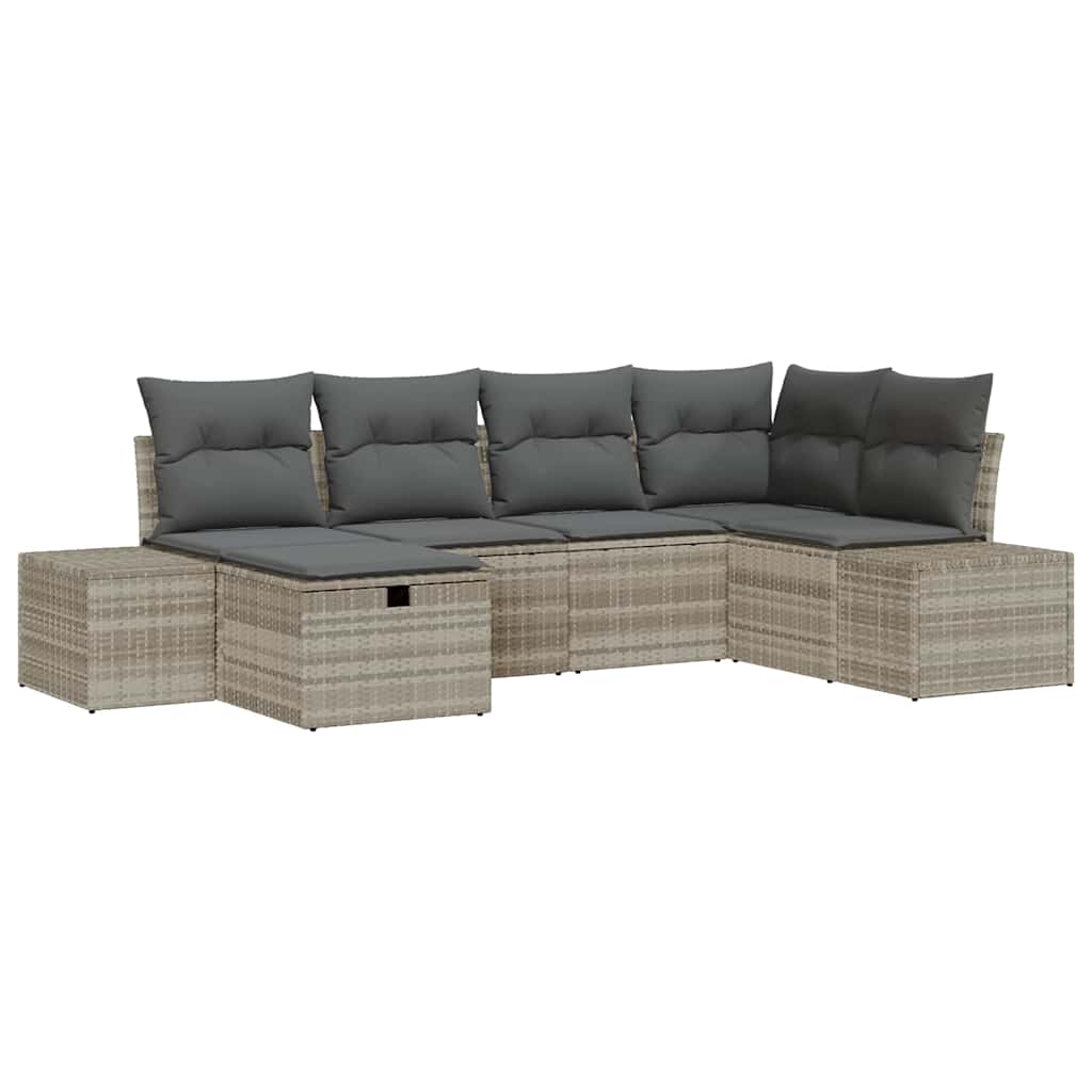 Bankstel met kussen 7 pcs poly rattan is nu te koop bij PeponiXL, paradijselijk wonen!