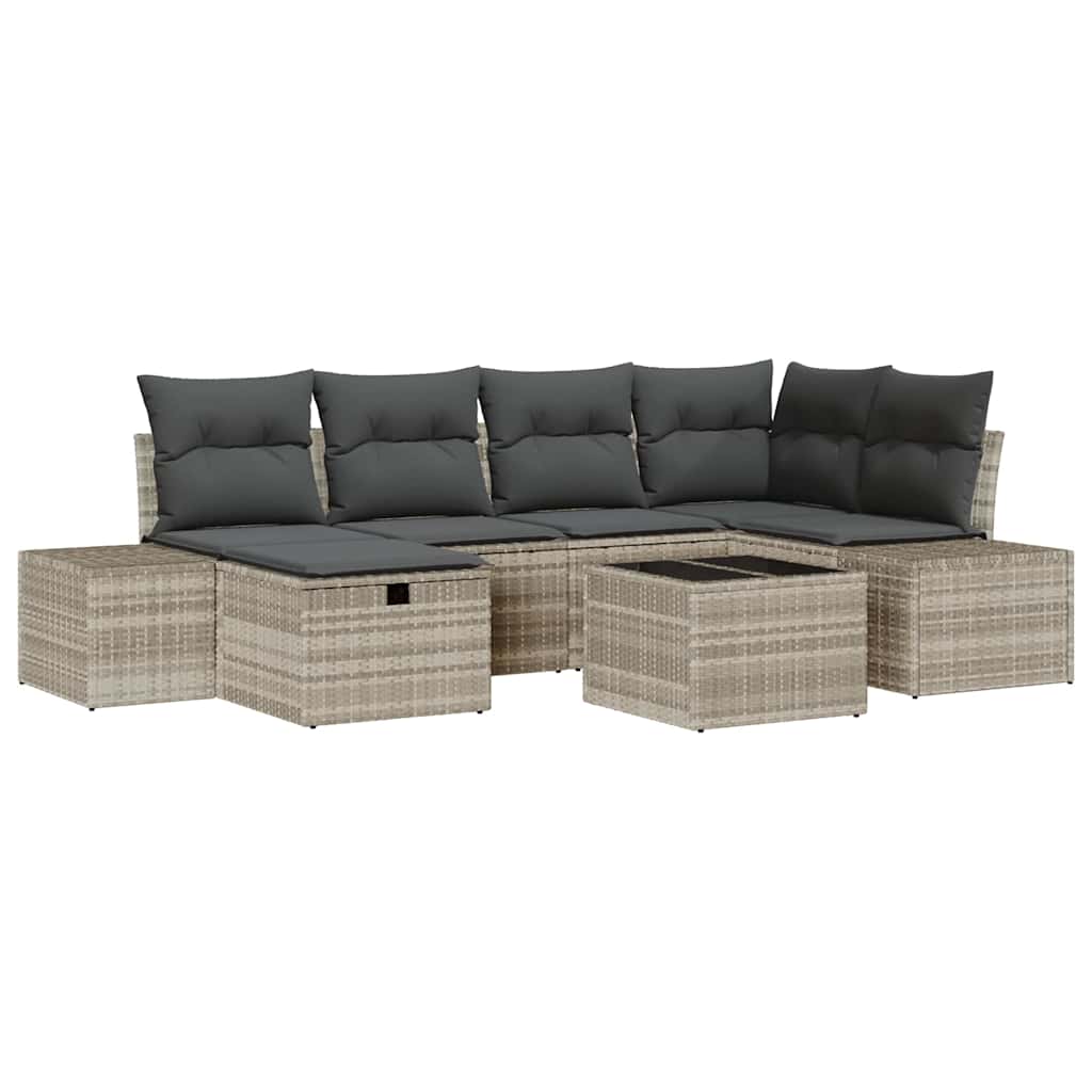 Bankstel met kussen 6 pcs poly rattan is nu te koop bij PeponiXL, paradijselijk wonen!