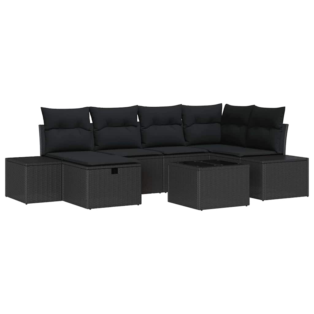 Bankstel met kussen 6 pcs poly rattan is nu te koop bij PeponiXL, paradijselijk wonen!