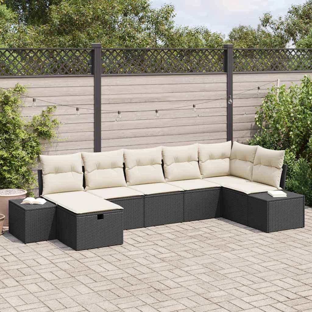 Bankstel met kussen 8 pcs poly rattan is nu te koop bij PeponiXL, paradijselijk wonen!