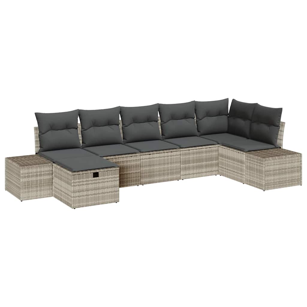 Bankstel met kussen 8 pcs poly rattan is nu te koop bij PeponiXL, paradijselijk wonen!