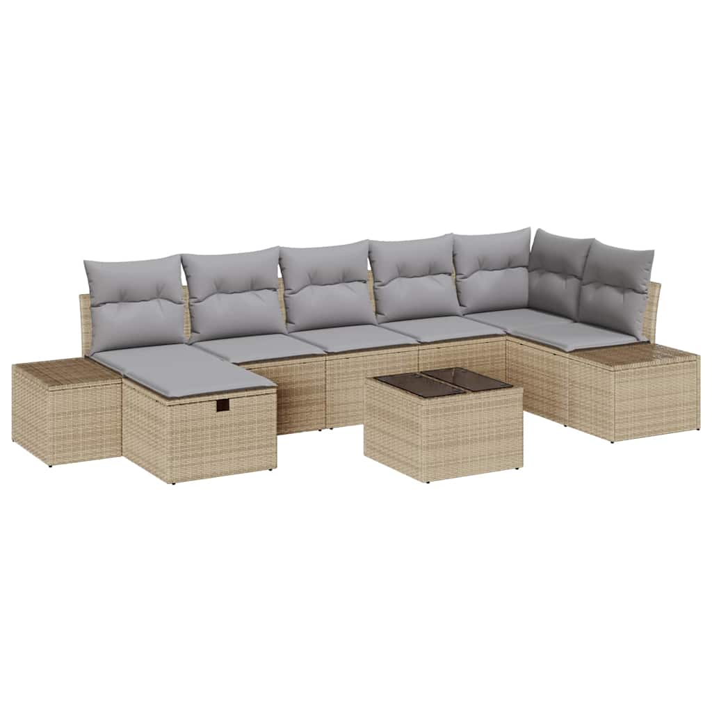 Bankstel met kussen 7 pcs poly rattan is nu te koop bij PeponiXL, paradijselijk wonen!
