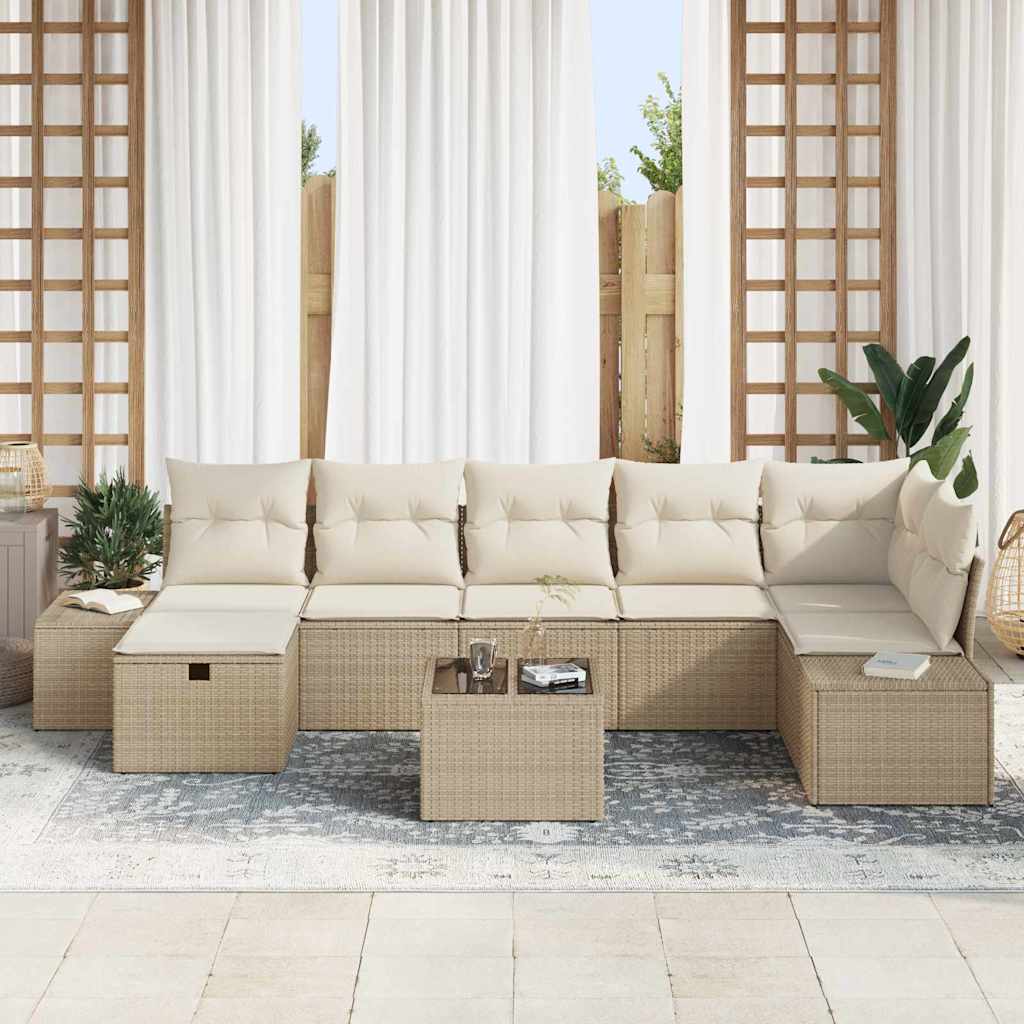 Bankstel met kussen 8 pcs poly rattan is nu te koop bij PeponiXL, paradijselijk wonen!