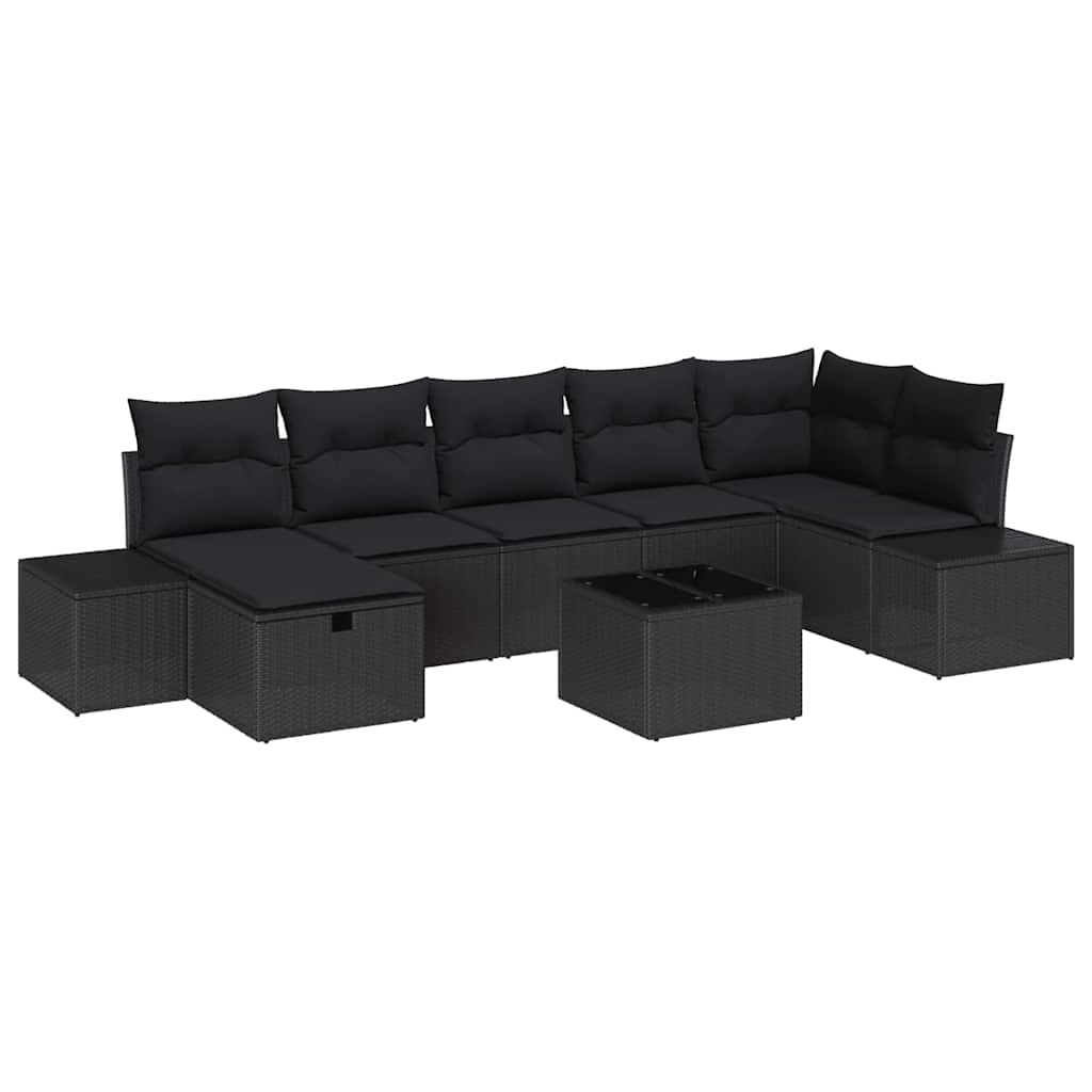 Bankstel met kussen 8 pcs poly rattan is nu te koop bij PeponiXL, paradijselijk wonen!