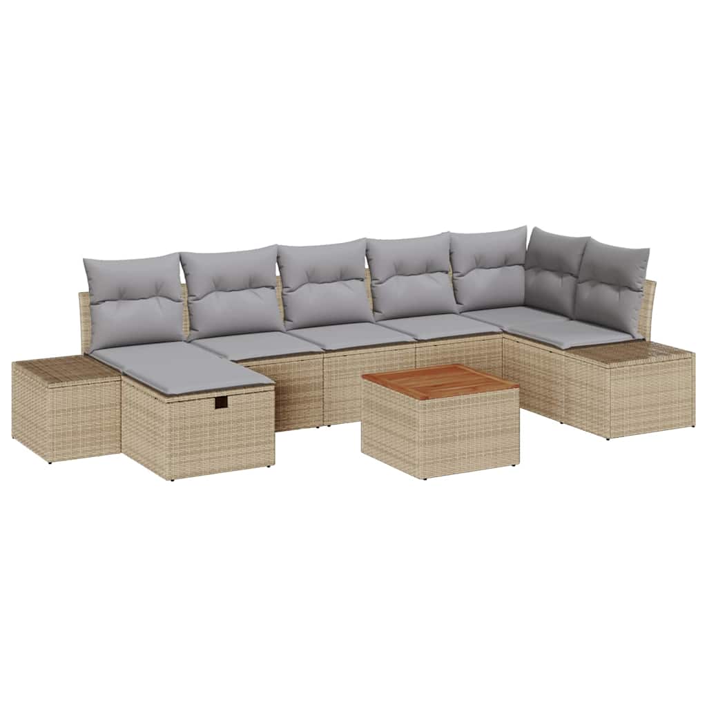 Tuinbankenset 8 st Beige Poly riet