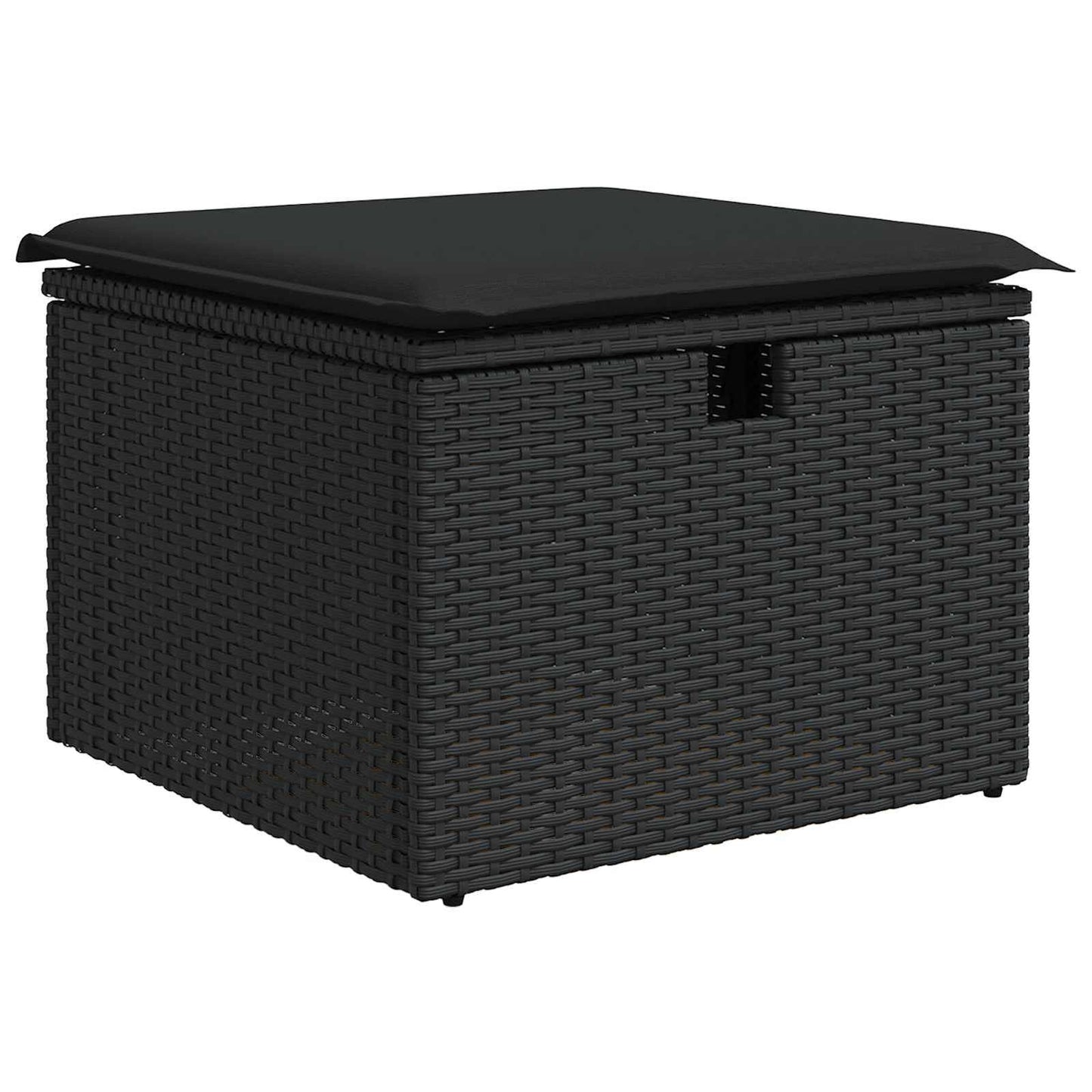 Tuin Sofa Set met kussen met opslag 4 pcs Zwart poly rattan is nu te koop bij PeponiXL, paradijselijk wonen!
