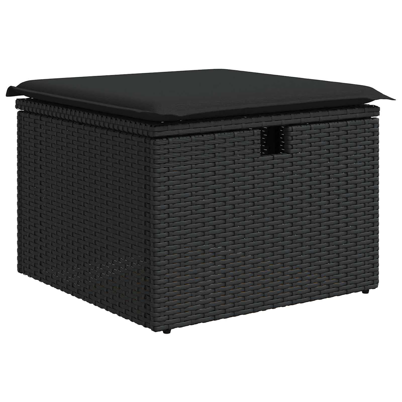 Tuin Sofa Set met kussen met opslag 4 pcs Zwart poly rattan is nu te koop bij PeponiXL, paradijselijk wonen!