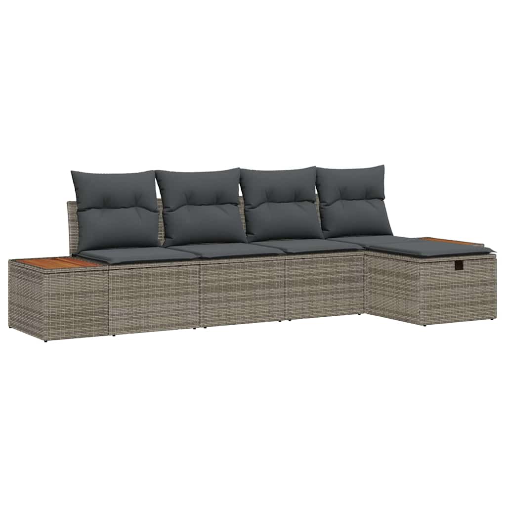 Tuin Sofa Set 6 st Grijs poly rattan