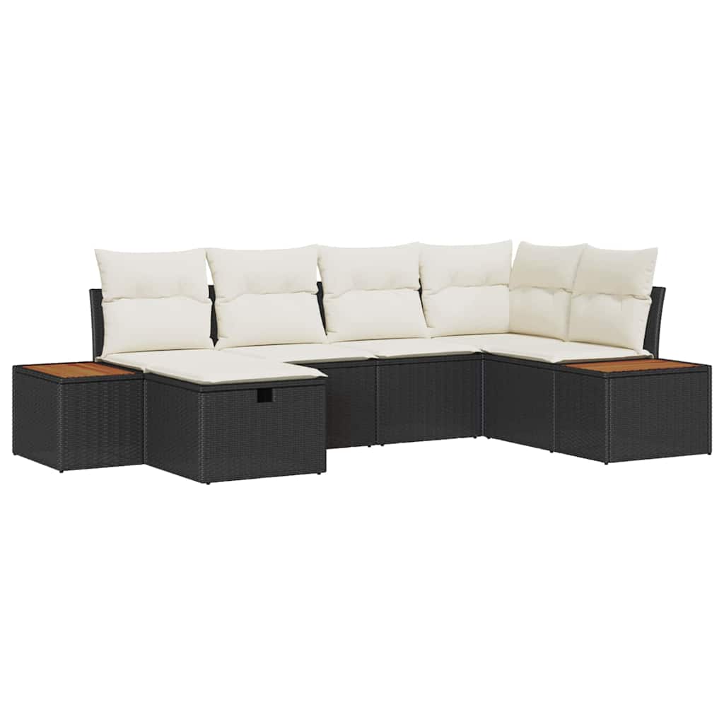 Tuin Sofa Set met kussen met opslag Zwart poly rattan is nu te koop bij PeponiXL, paradijselijk wonen!
