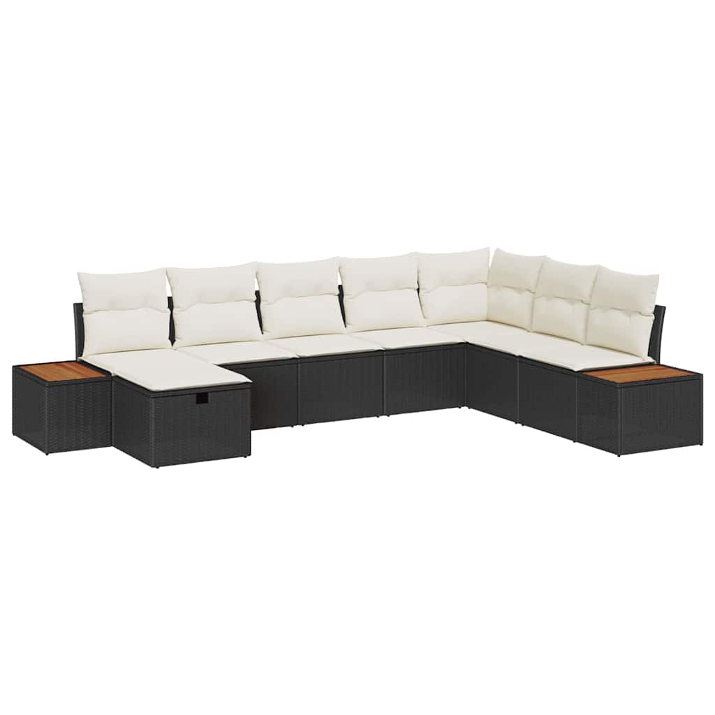 Tuin Sofa Set met kussen met opslag Zwart poly rattan is nu te koop bij PeponiXL, paradijselijk wonen!