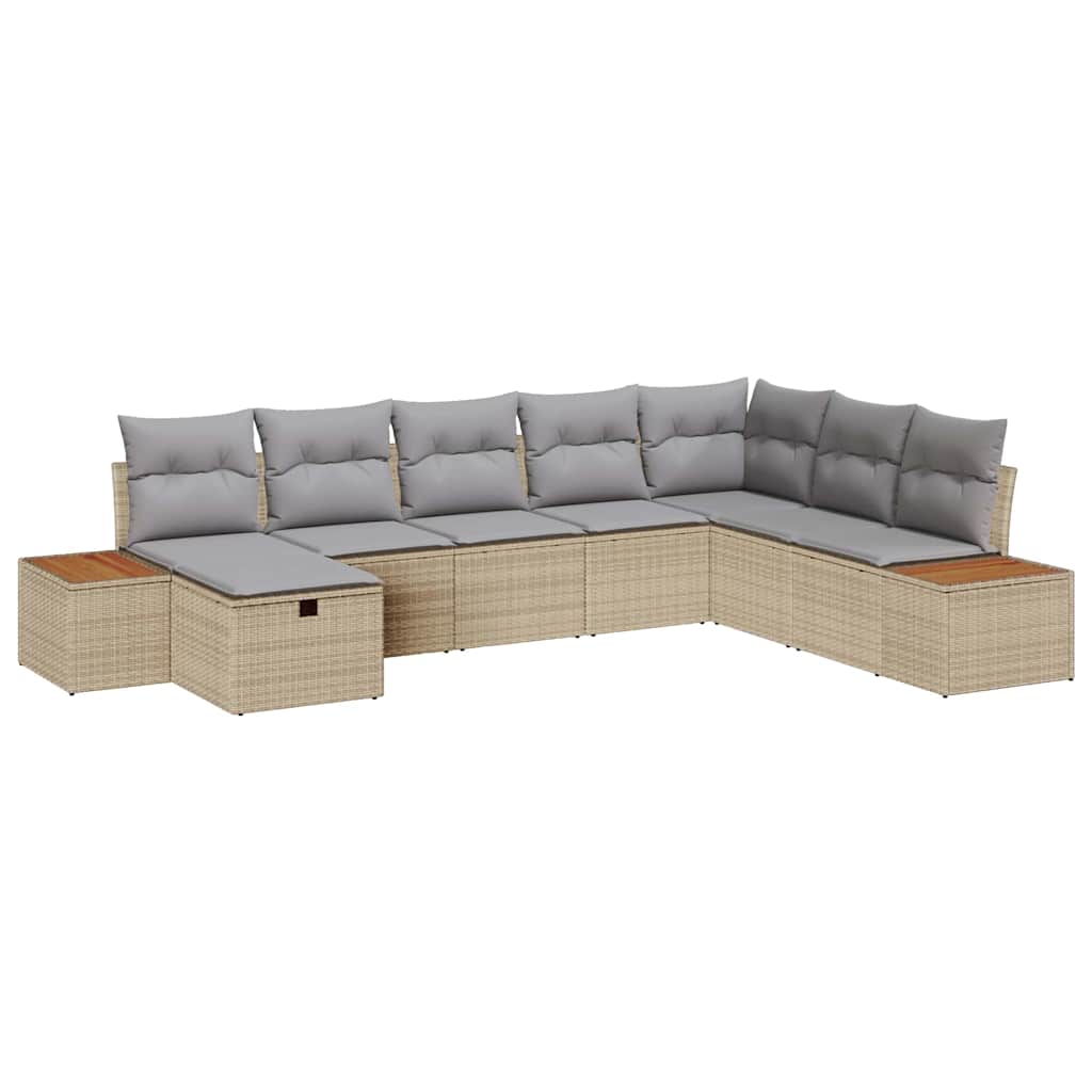 Tuin Sofa Set met kussen met opslag Beige poly rattan is nu te koop bij PeponiXL, paradijselijk wonen!