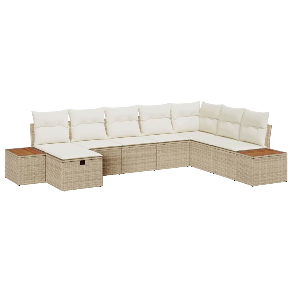 Tuin Sofa Set met kussen met opslag Beige poly rattan is nu te koop bij PeponiXL, paradijselijk wonen!