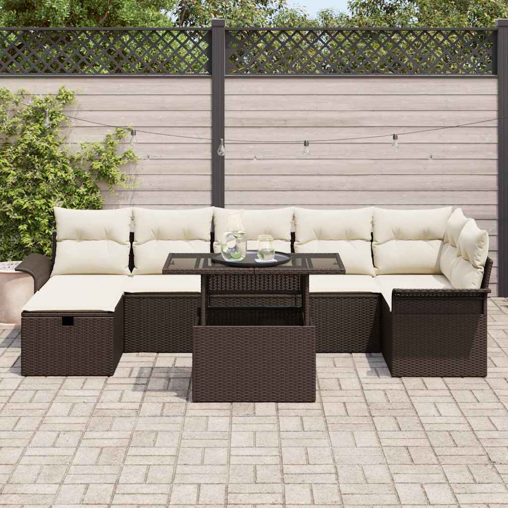 Tuin Sofa Set 8 st Bruin poly rattan