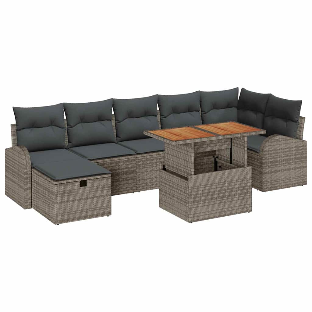 Tuin Sofa Set 8 pcs Grijs poly rattan is nu te koop bij PeponiXL, paradijselijk wonen!