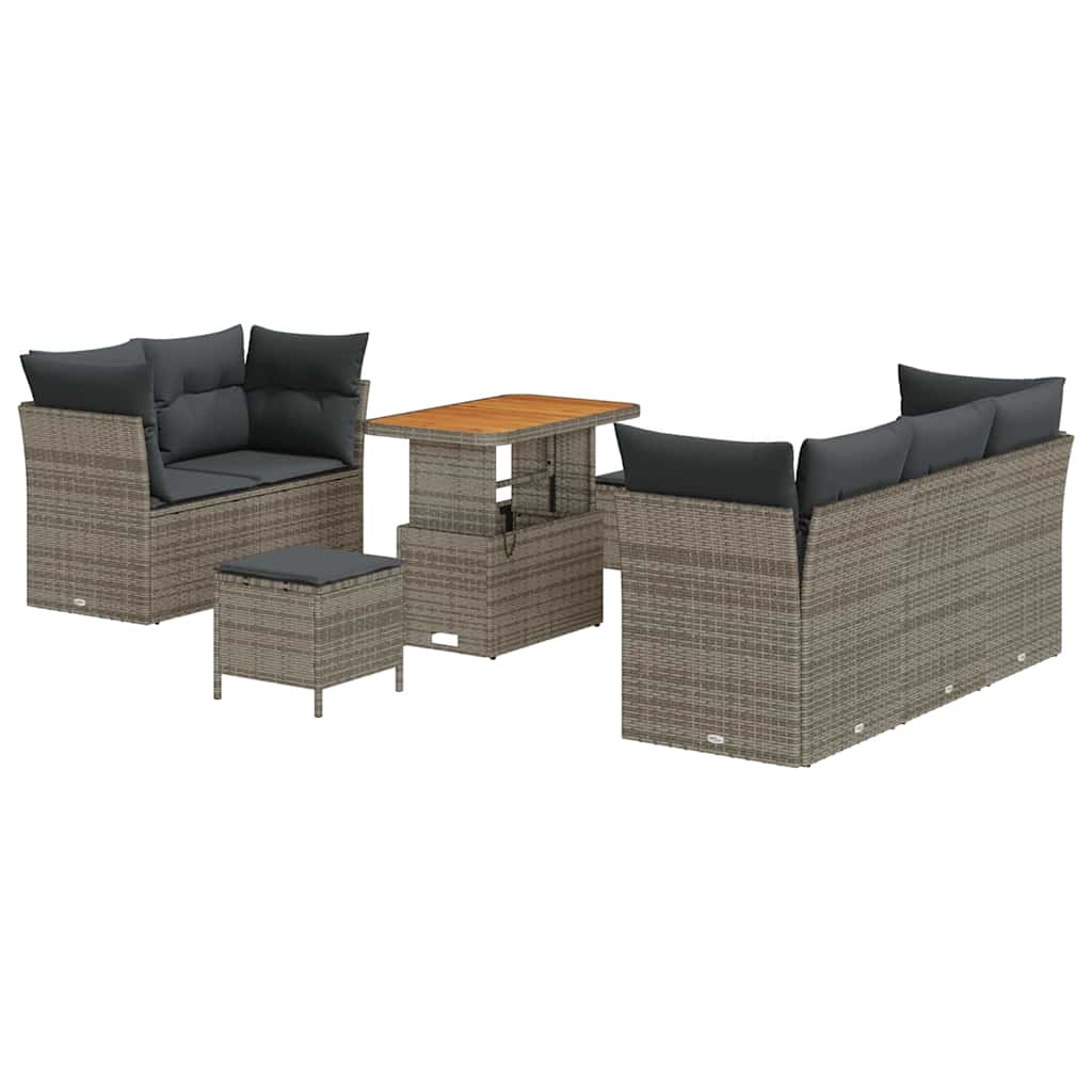 Tuin Sofa Set 8 pcs Grijs poly rattan is nu te koop bij PeponiXL, paradijselijk wonen!