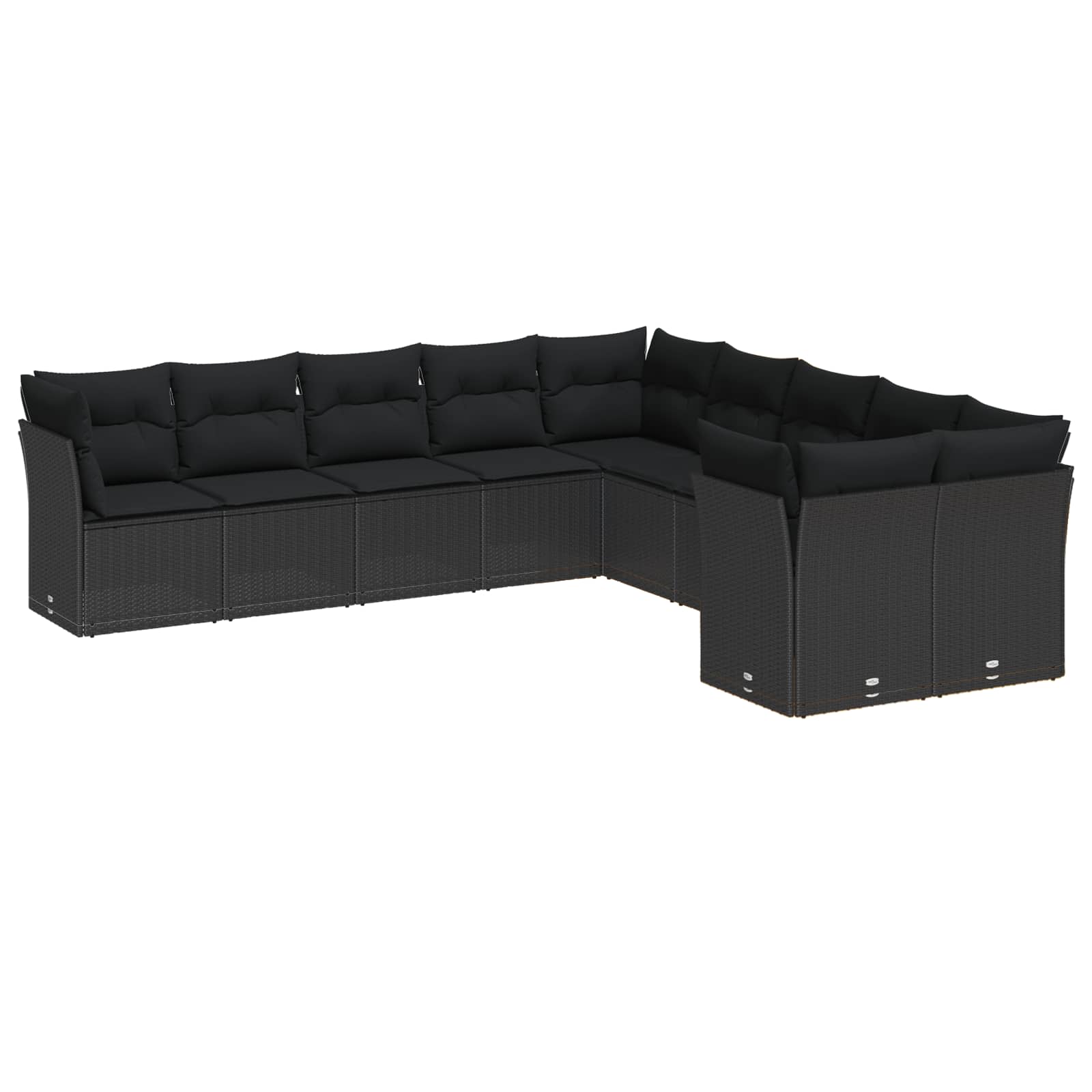 Tuinbankenset 13 pcs Zwart poly rattan is nu te koop bij PeponiXL, paradijselijk wonen!