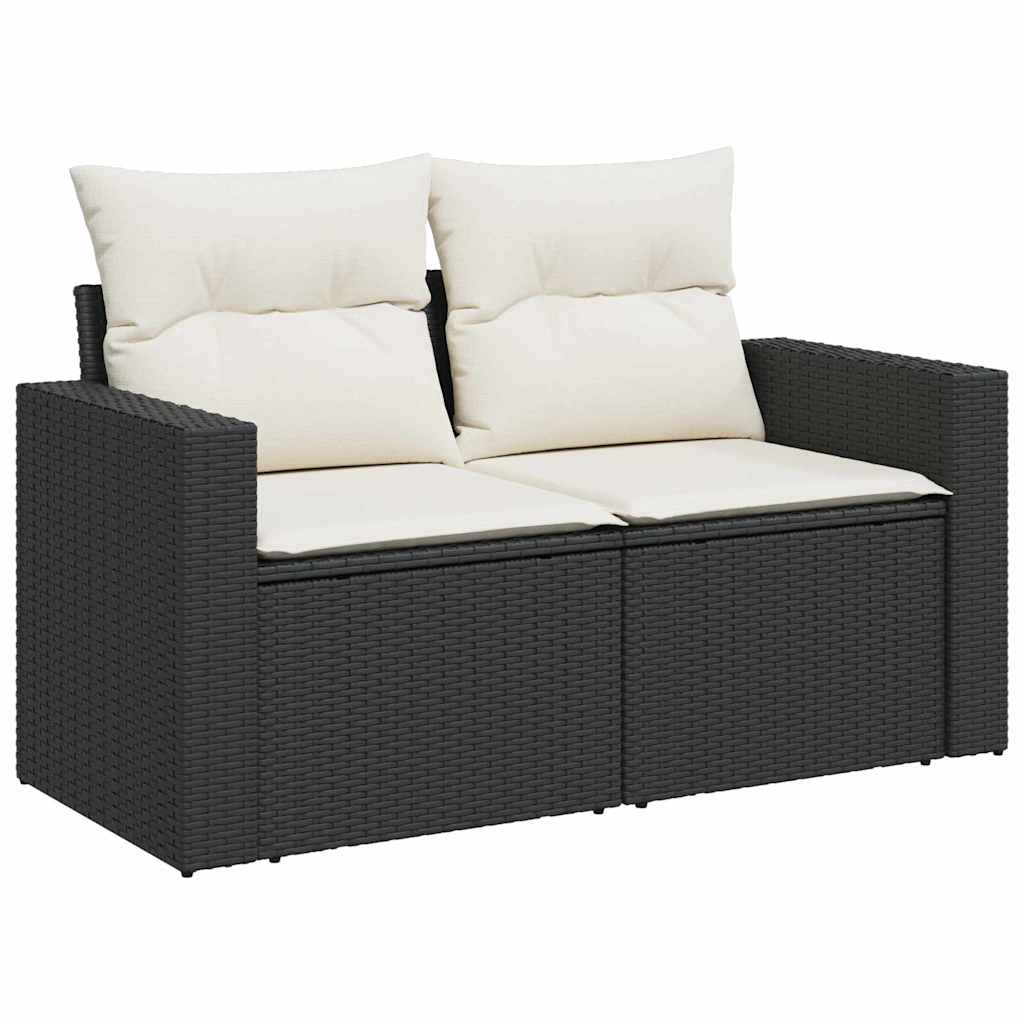 Tuin Sofa Set met kussen 8 pcs Zwart poly rattan is nu te koop bij PeponiXL, paradijselijk wonen!