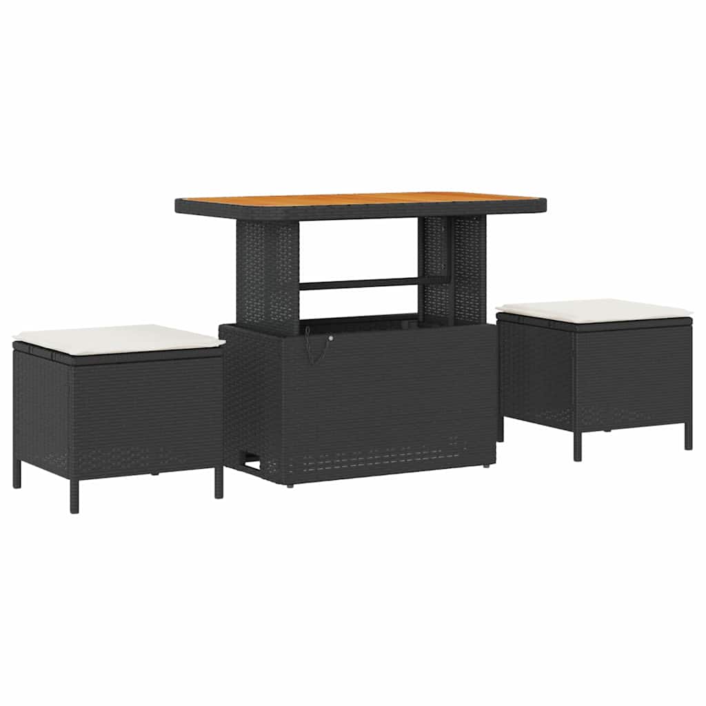 Tuin Sofa Set 9 pcs Zwart poly rattan is nu te koop bij PeponiXL, paradijselijk wonen!