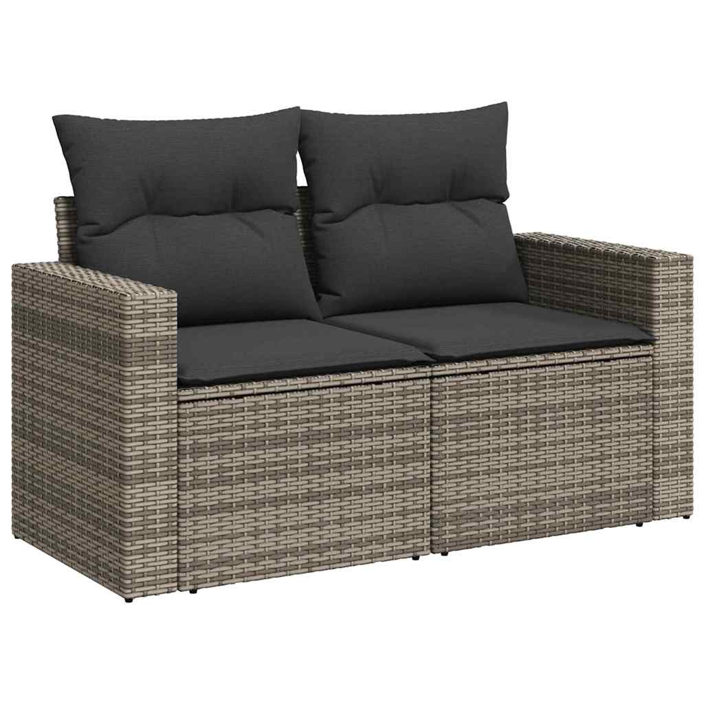 Tuinbankenset 10 pcs Grijs poly rattan is nu te koop bij PeponiXL, paradijselijk wonen!