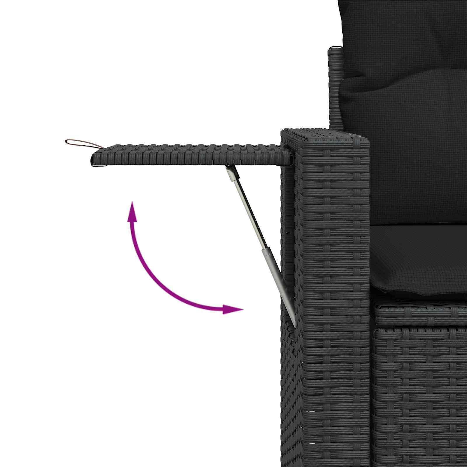 Tuin Sofa Set met kussen 11 pcs Zwart Poly riet is nu te koop bij PeponiXL, paradijselijk wonen!