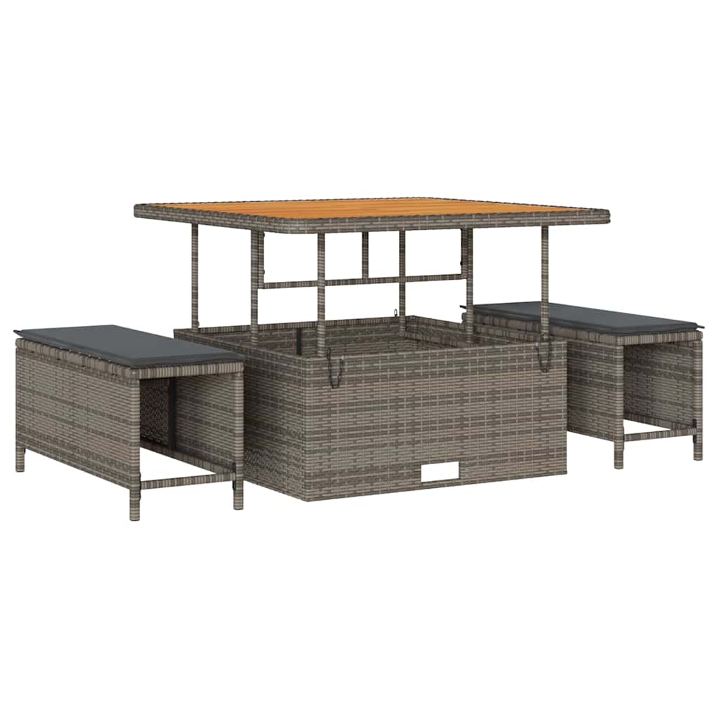 Tuin Sofa Set met opslag 11 pcs Grijs Poly riet is nu te koop bij PeponiXL, paradijselijk wonen!