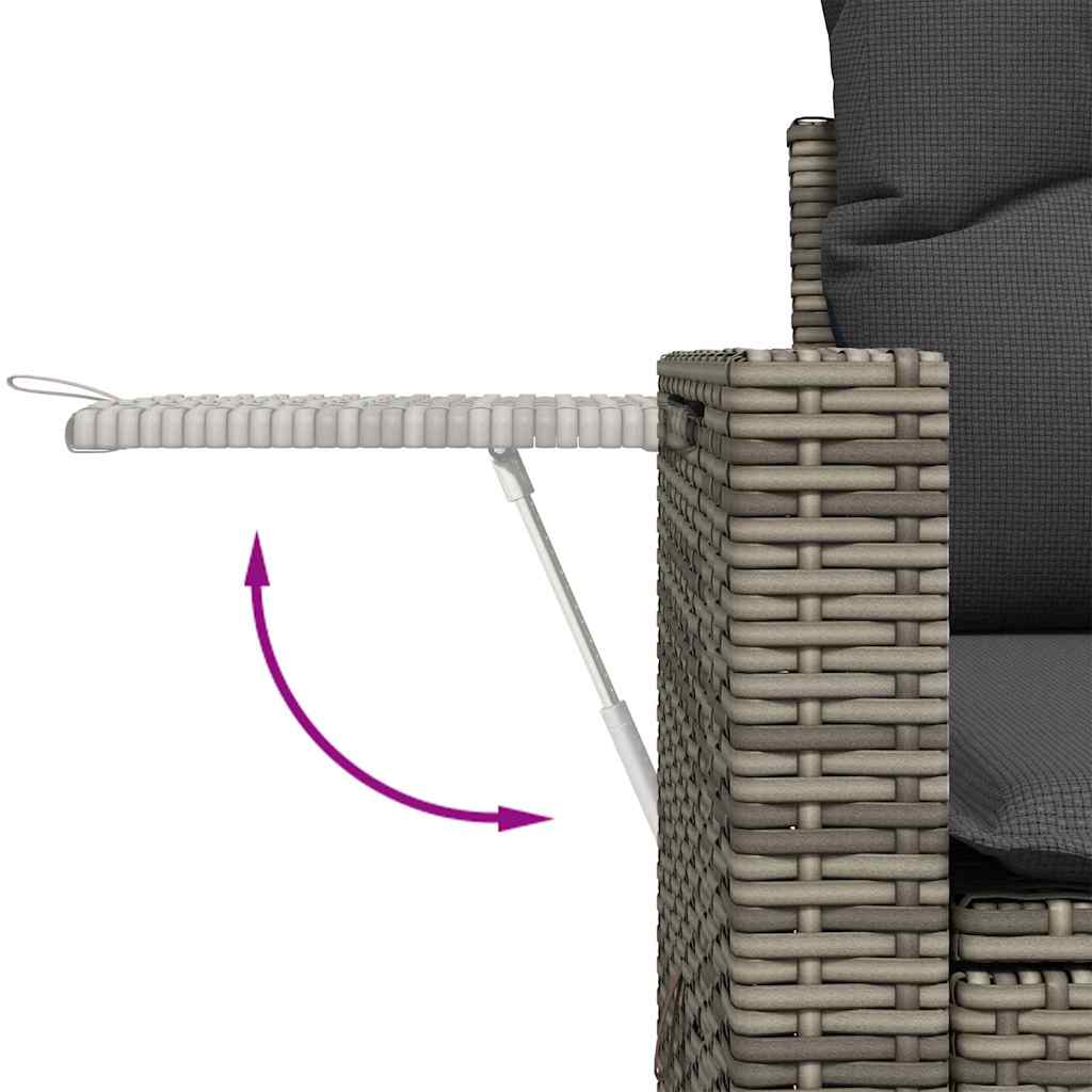Tuin Sofa Set met opslag 11 pcs Grijs Poly riet is nu te koop bij PeponiXL, paradijselijk wonen!