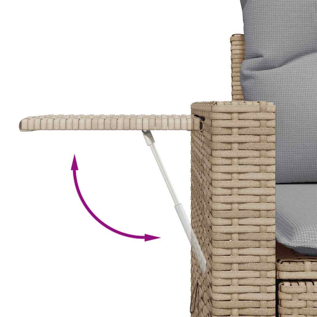 Tuin Sofa Set met kussen 10 pcs Beige poly rattan is nu te koop bij PeponiXL, paradijselijk wonen!