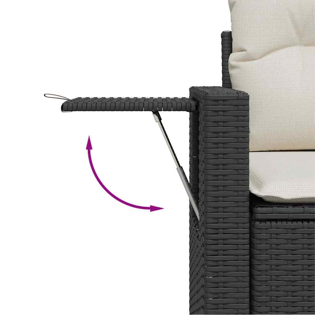 Tuin Sofa Set 8 st Zwart poly rattan