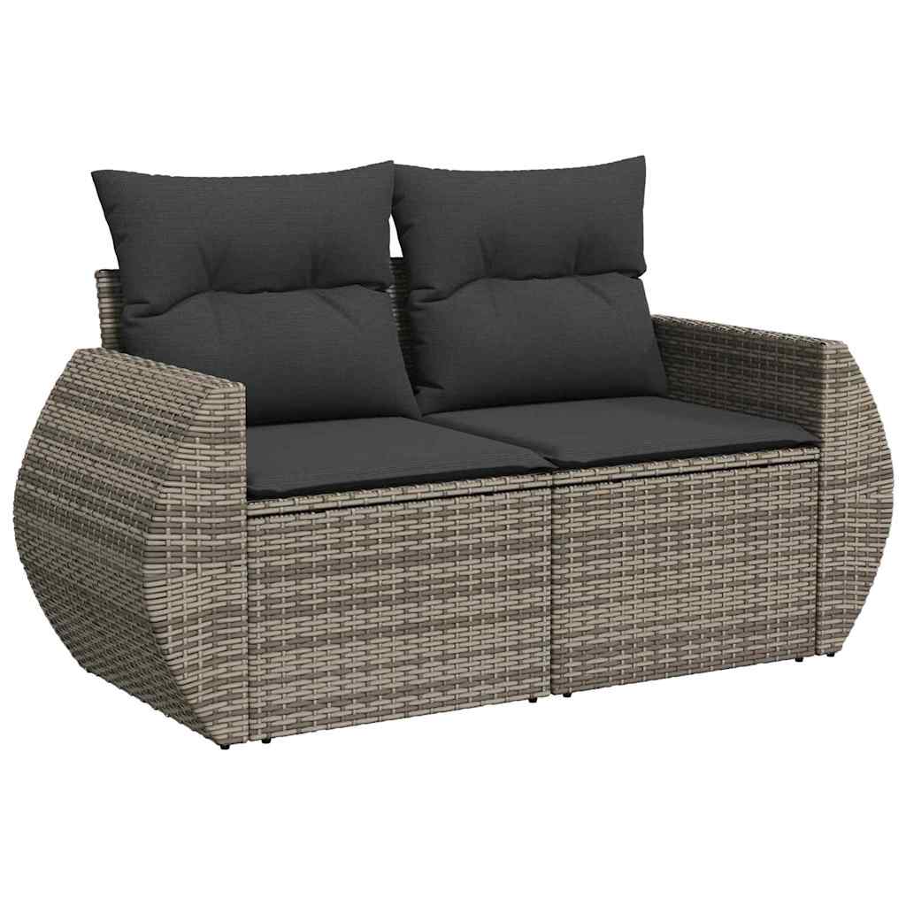 Tuinbankenset 8 pcs Grijs poly rattan is nu te koop bij PeponiXL, paradijselijk wonen!