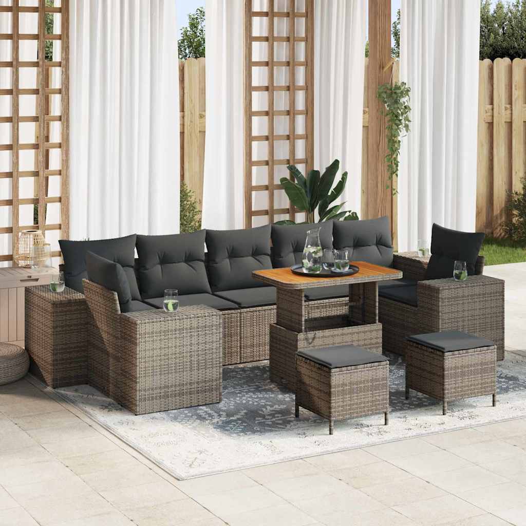 Tuin Sofa Set 10 pcs Grijs poly rattan is nu te koop bij PeponiXL, paradijselijk wonen!