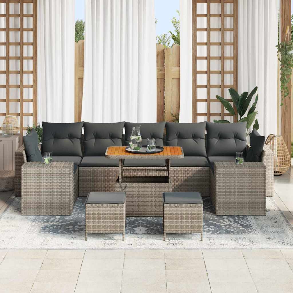 Tuin Sofa Set 10 pcs Grijs poly rattan is nu te koop bij PeponiXL, paradijselijk wonen!