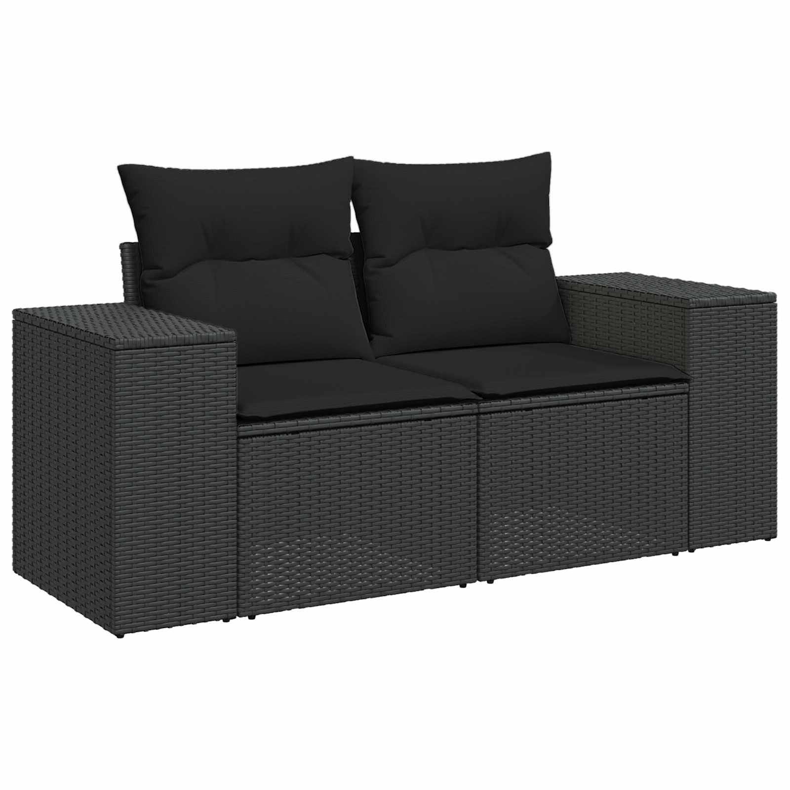 Tuin Sofa Set met kussen 9 pcs Zwart poly rattan is nu te koop bij PeponiXL, paradijselijk wonen!