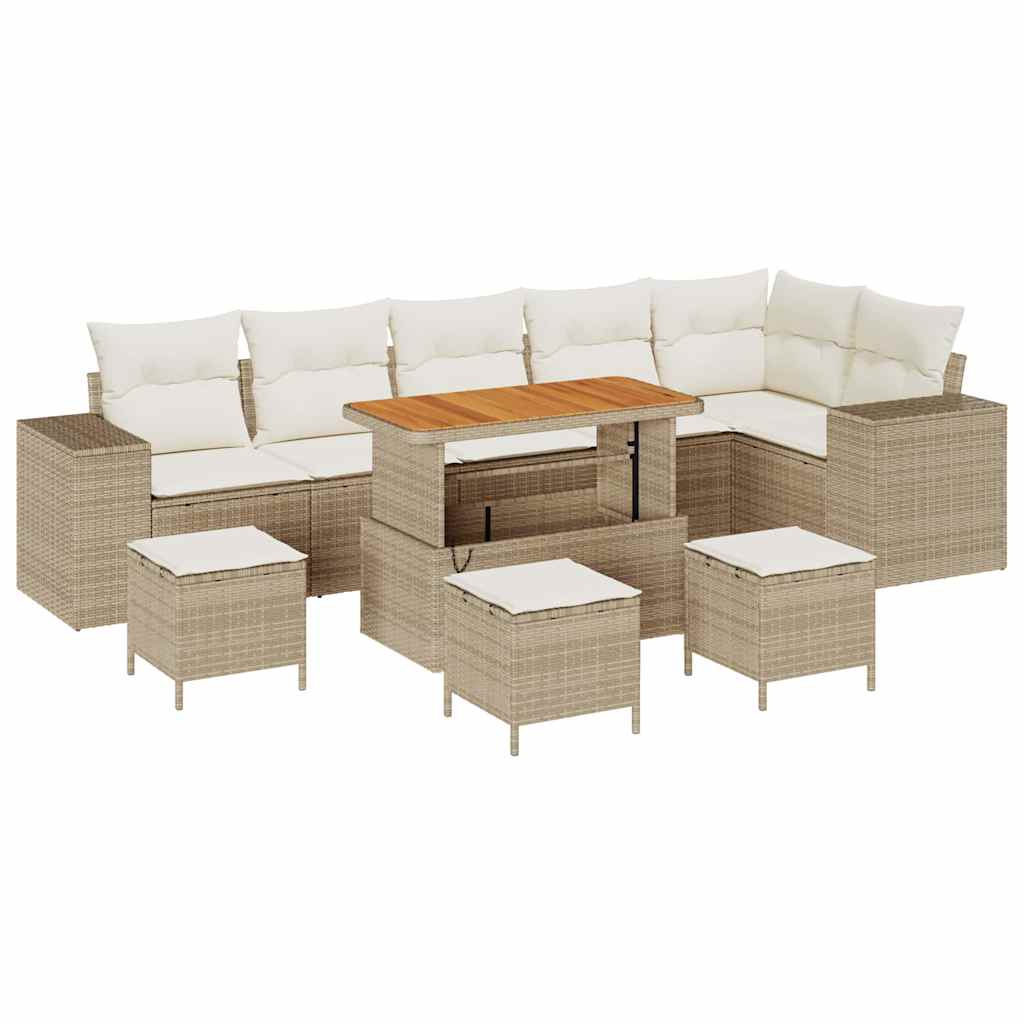 Tuin Sofa Set 10 pcs Beige poly rattan is nu te koop bij PeponiXL, paradijselijk wonen!