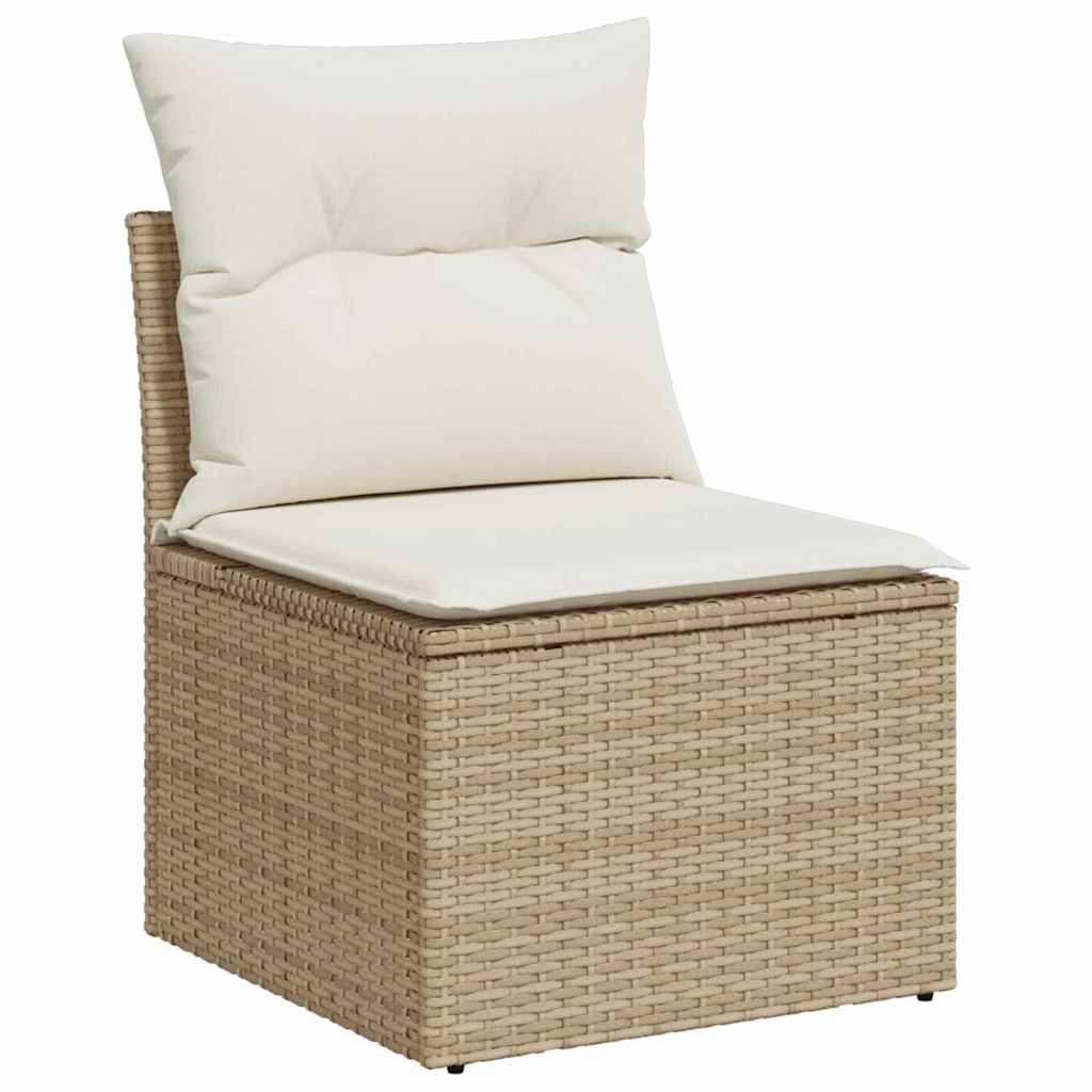 Tuinbankenset met kussen 14 pcs Beige poly rattan is nu te koop bij PeponiXL, paradijselijk wonen!
