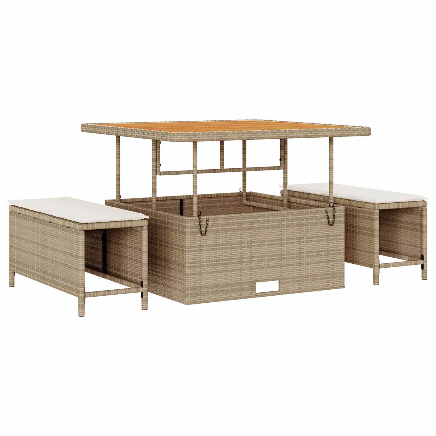 Tuinbankenset 8 pcs Beige poly rattan
