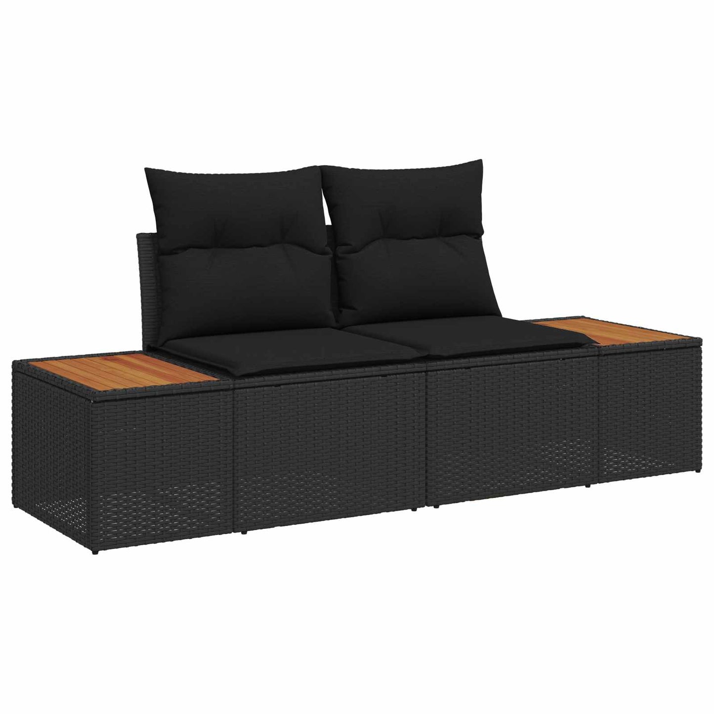 Tuinbankenset 12 pcs Zwart poly rattan is nu te koop bij PeponiXL, paradijselijk wonen!