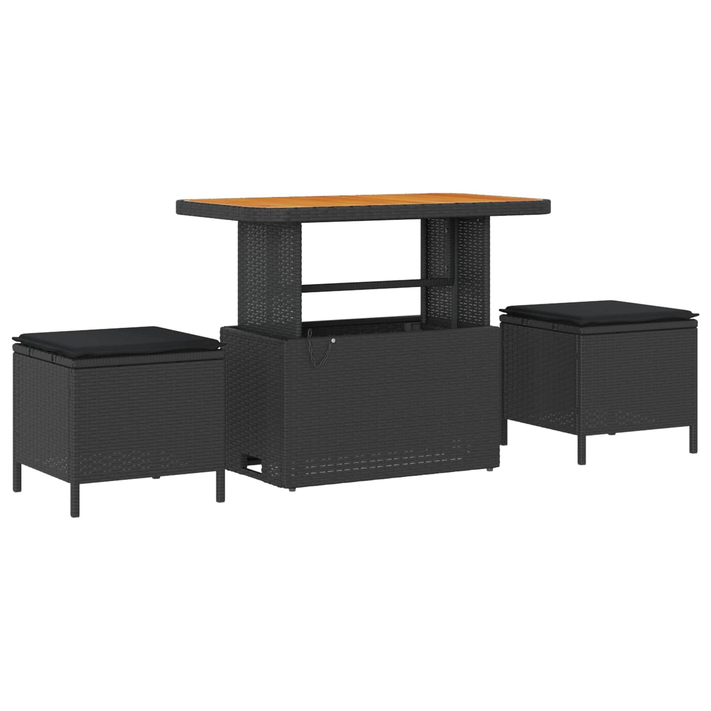 Tuinbankenset 11 pcs Zwart poly rattan is nu te koop bij PeponiXL, paradijselijk wonen!