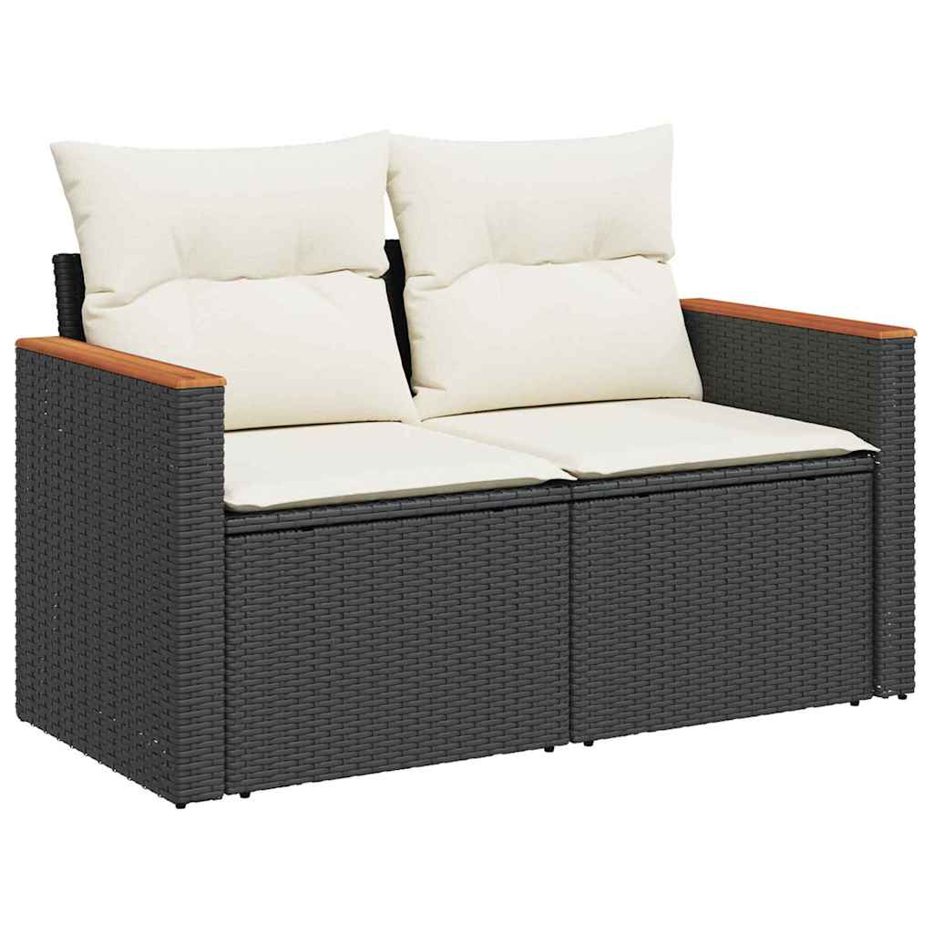Tuinbankenset 11 pcs Zwart poly rattan is nu te koop bij PeponiXL, paradijselijk wonen!