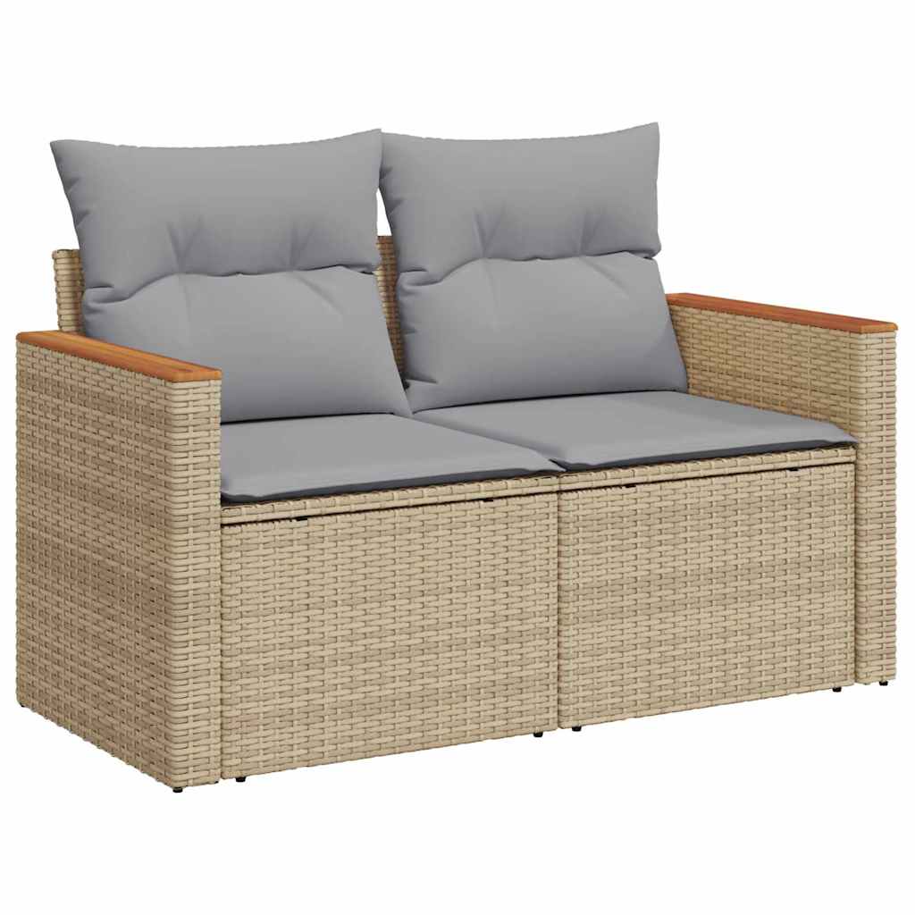 Tuinbankenset 10 pcs Beige poly rattan is nu te koop bij PeponiXL, paradijselijk wonen!