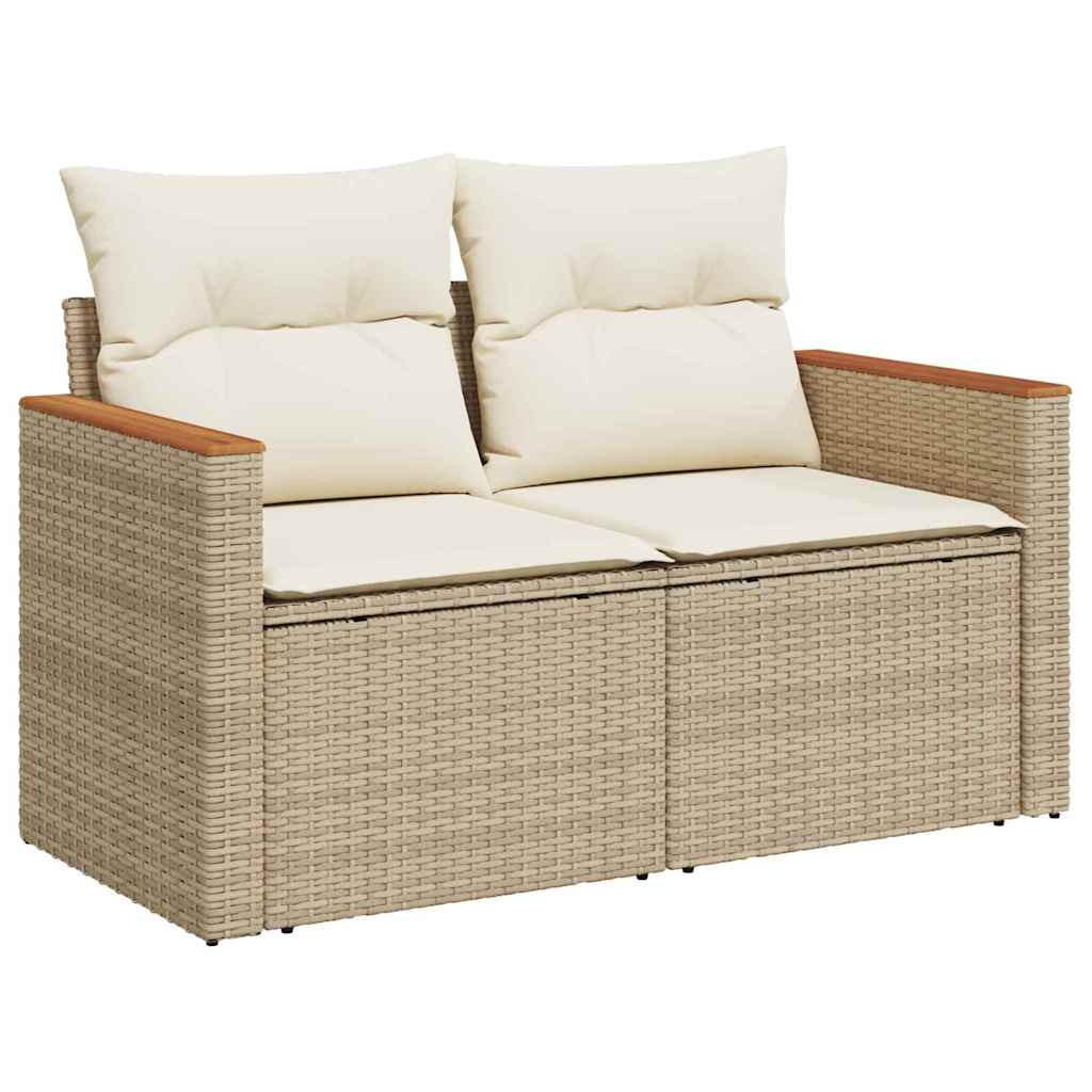 Tuinbankenset 14 pcs Beige poly rattan is nu te koop bij PeponiXL, paradijselijk wonen!