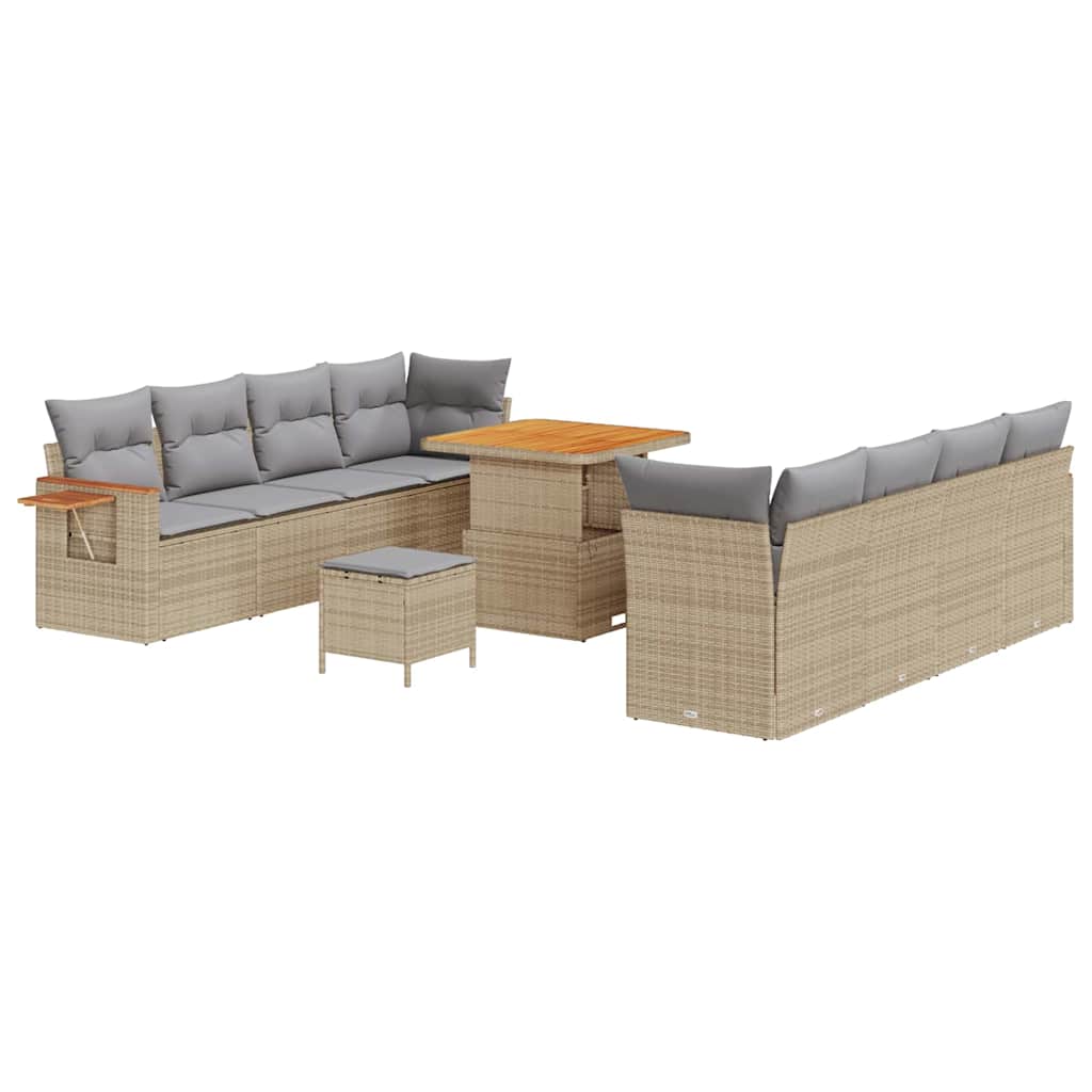 Tuinbankenset met kussen 11 pcs Beige en Licht Grijs is nu te koop bij PeponiXL, paradijselijk wonen!