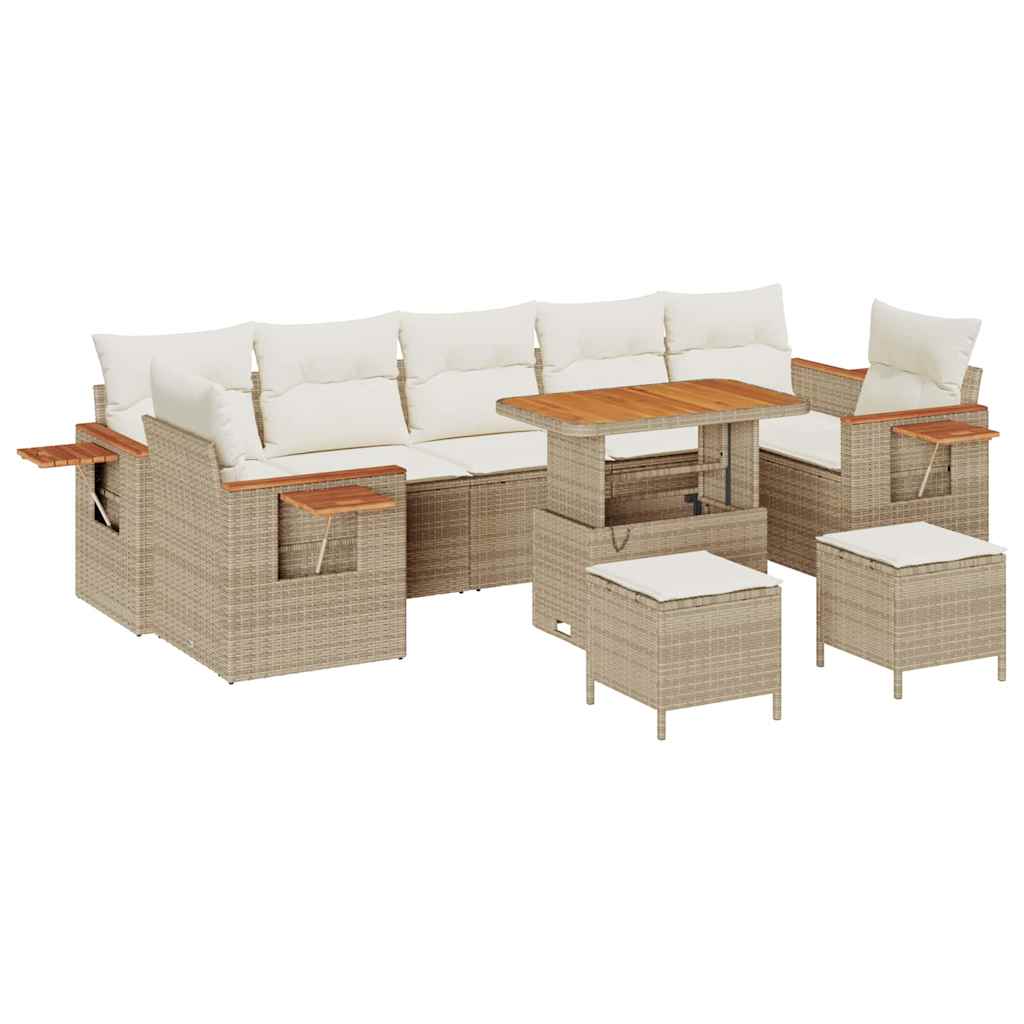 Tuinbankenset met kussen 10 pcs Beige en Crème is nu te koop bij PeponiXL, paradijselijk wonen!