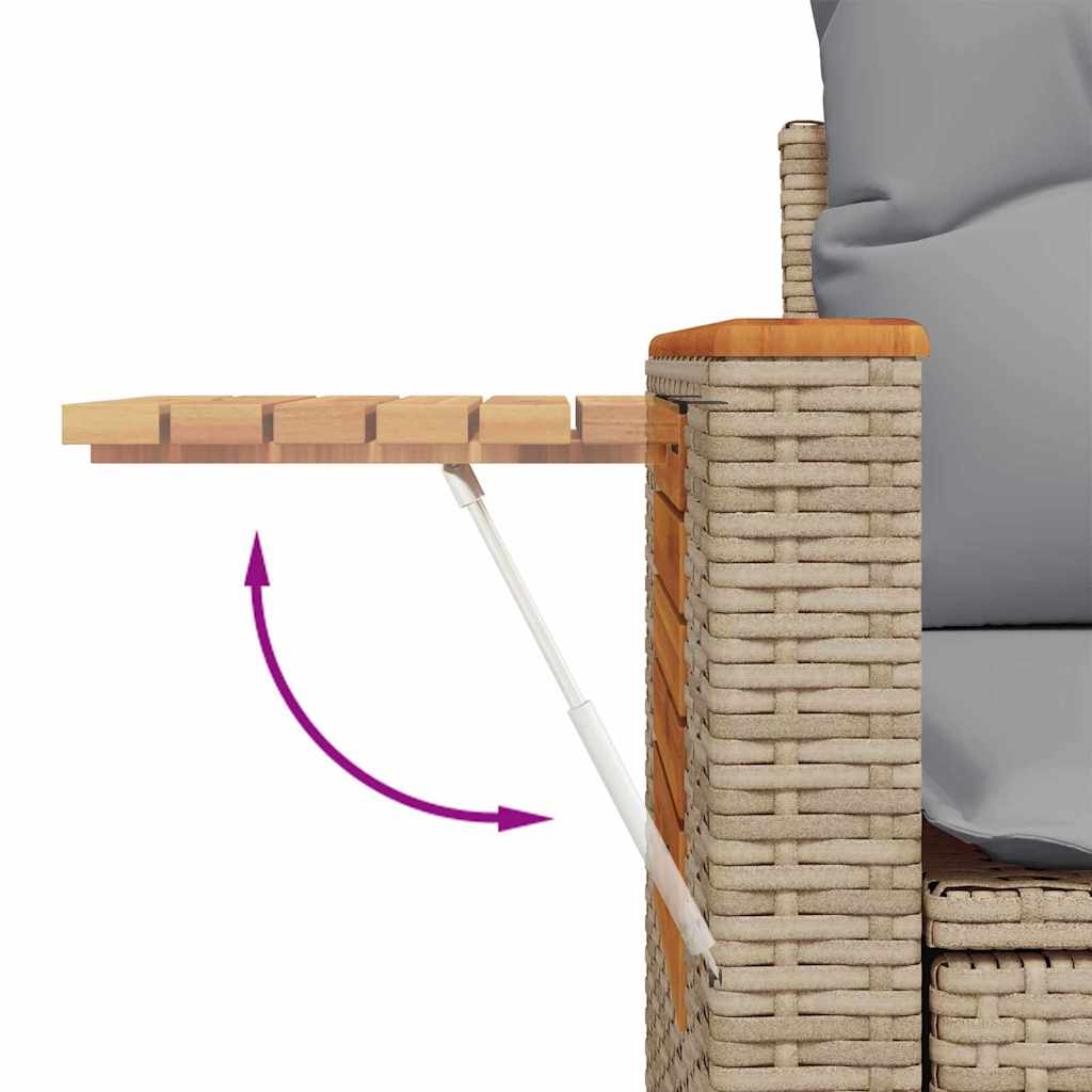 Tuinbankenset met kussen 8 pcs Beige en Licht Grijs is nu te koop bij PeponiXL, paradijselijk wonen!