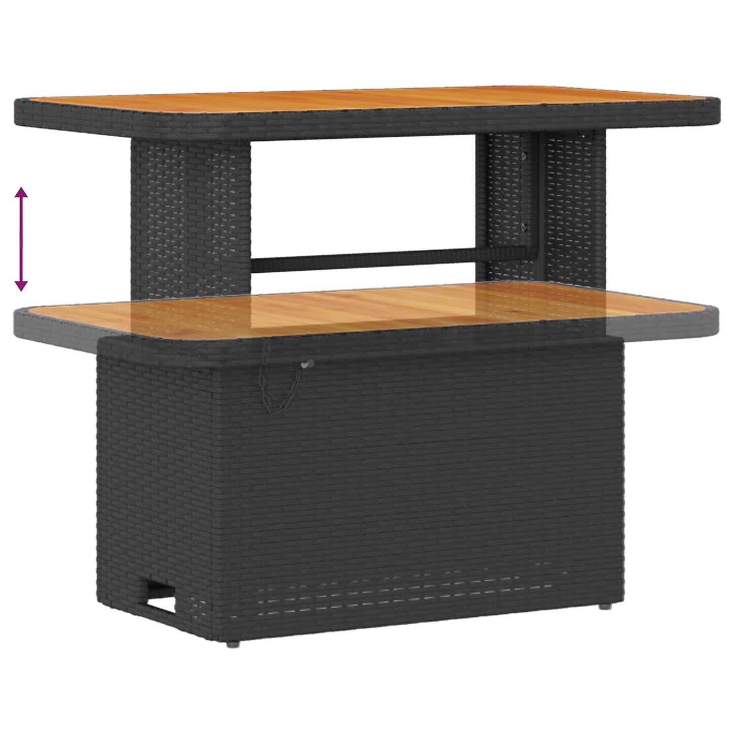Tuinbankenset 9 pcs Zwart Poly rattan en gepoedercoat staal is nu te koop bij PeponiXL, paradijselijk wonen!