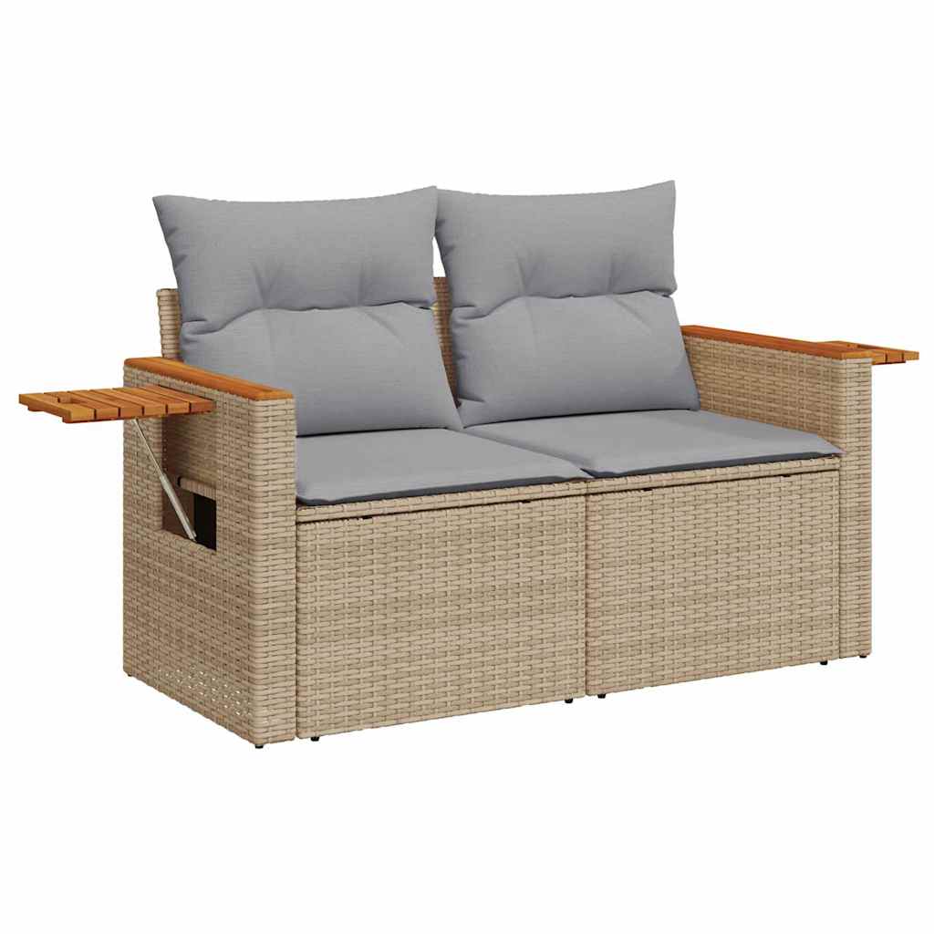 Tuinbankenset met kussen 9 pcs Beige en Licht Grijs is nu te koop bij PeponiXL, paradijselijk wonen!
